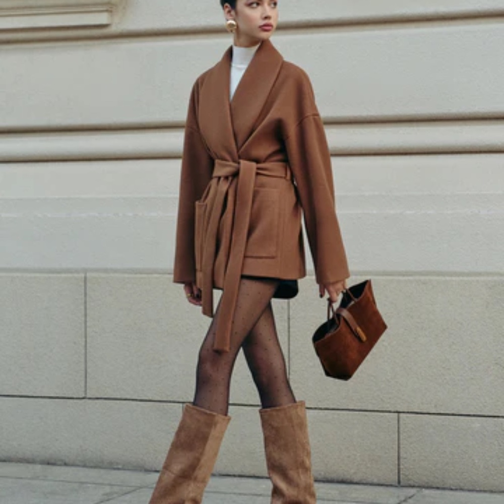 Kitten Suede Knee-High Boots, Commense, Size 39